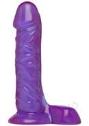Crystal Jellies Ballsy Super Dildo 7in - Purple