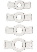 Titanmen Stretch-to-fit Cock Rings (4 Piece Kit) - Clear