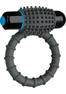 Optimale Silicone Vibrating Cock Ring With Bullet - Slate