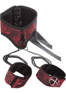 Scandal Posture Collar With Cuffs - Red
