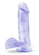 B Yours Sweet N` Hard 2 Dildo With Balls 7.75in - Clear