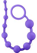 Luxe Silicone 10 Anal Beads - Purple