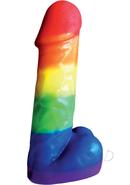 Rainbow Pecker Party Candle 7.5 Inch - Multicolor