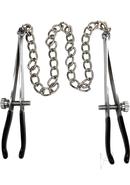 Rouge Adjustable Stainless Steel Tweezer Nipple Chain -silver