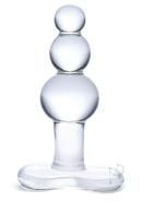 Glas Beaded Glass Butt Plug With Tapered Base - Clear