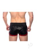 Prowler Red Leather Sport Shorts - Large - Black/red