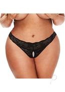 Secret Kisses Lace Andamp; Pearl Crotchless Thong - Queen -...