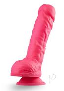 Neo Elite Silicone Dual Density Dildo With Balls 9in - Pink