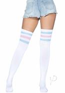 Leg Avenue Athlete Thigh Hi 3 Stripe Top - O/s - Pink/blue