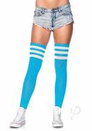 Leg Avenue Athlete Thigh Hi With 3 Stripe Top - O/s - Blue