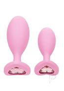 First Time Crystal Booty Duo Silicone Anal Plug (2 Pack) - Pink