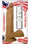 All American Whoppers Vibrating Dildo With Balls Latin 8in - Caramel