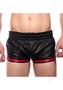 Prowler Red Leather Sport Shorts - Xsmall - Black/red